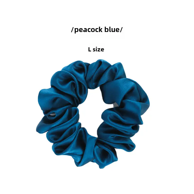 Pink Silk Hair Scrunchie 4.5cm Large - Image 15