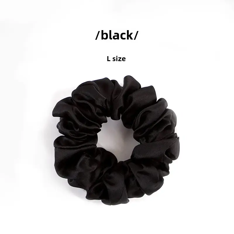 Pink Silk Hair Scrunchie 4.5cm Large - Image 2