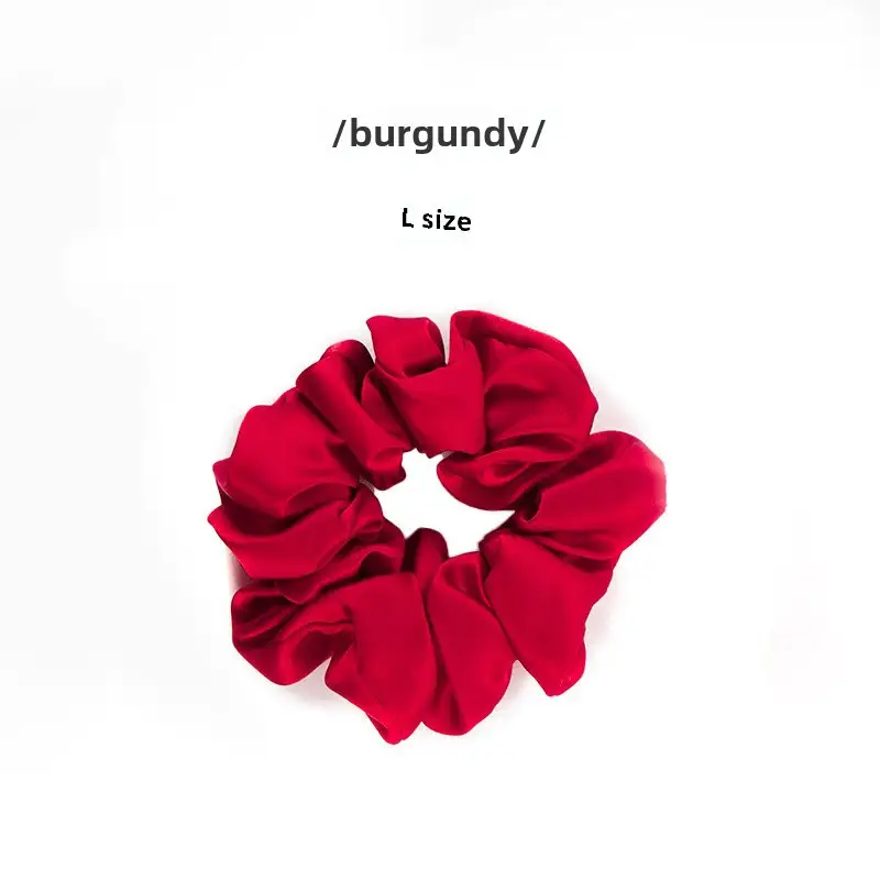 Pink Silk Hair Scrunchie 4.5cm Large - Image 3