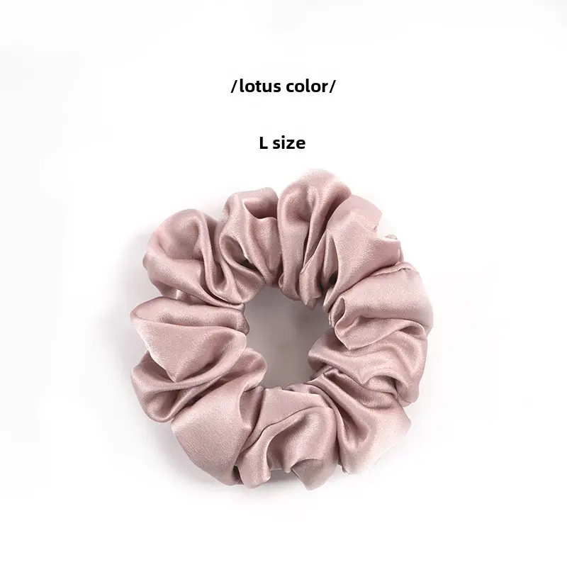 Pink Silk Hair Scrunchie 4.5cm Large - Image 5