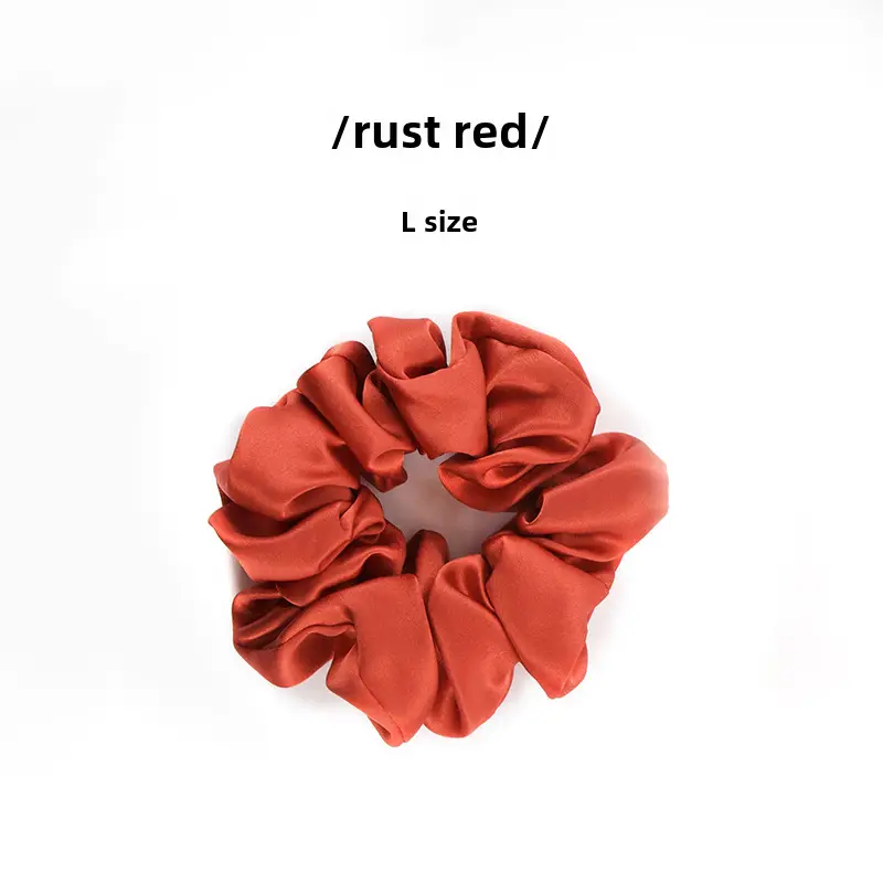 Pink Silk Hair Scrunchie 4.5cm Large - Image 8