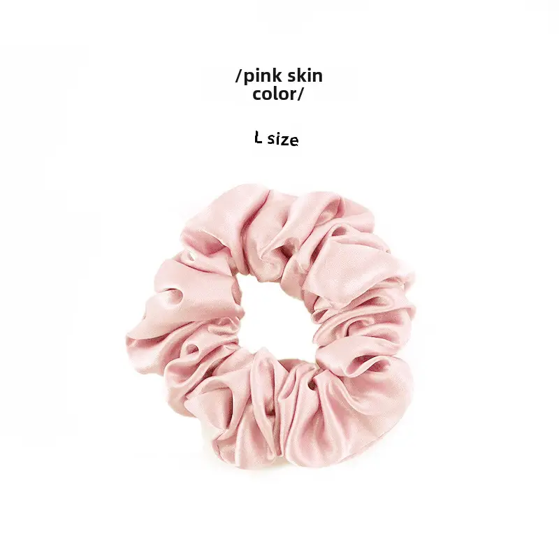 Pink Silk Hair Scrunchie 4.5cm Large - Image 9