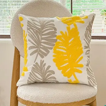 Mixed Pillow Set Green Leaf Yellow Geometric Home Decor