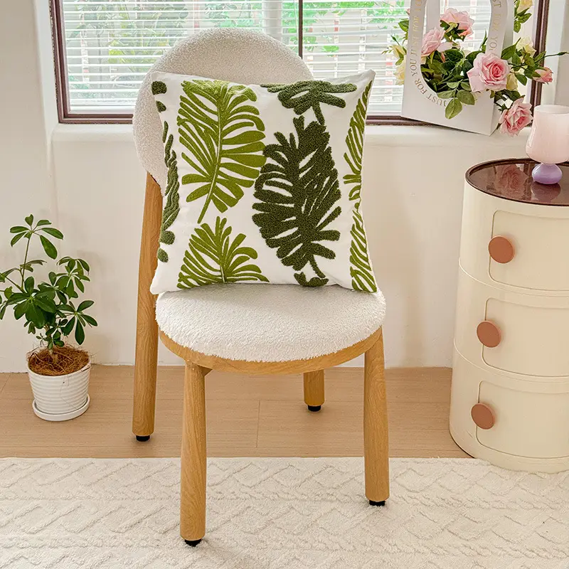 Mixed Pillow Set Green Leaf Yellow Geometric Home Decor