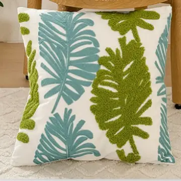 Mixed Pillow Set Green Leaf Yellow Geometric Home Decor