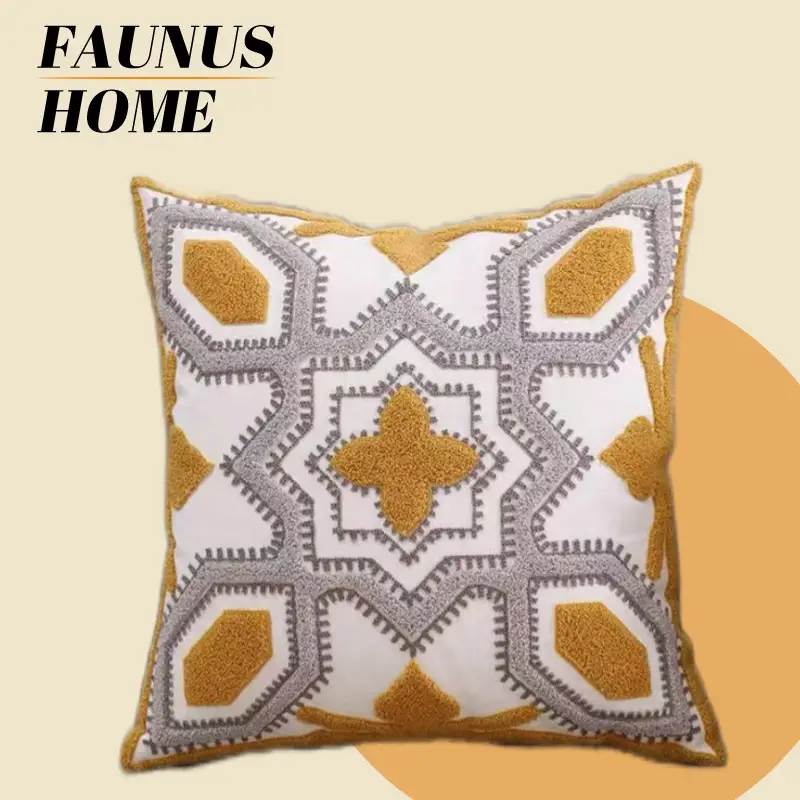 Mixed Pillow Set Green Leaf Yellow Geometric Home Decor