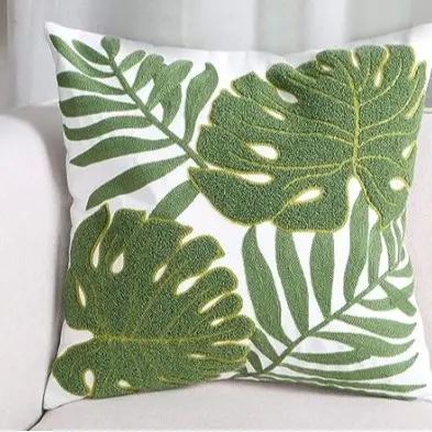 Mixed Pillow Set Green Leaf Yellow Geometric Home Decor