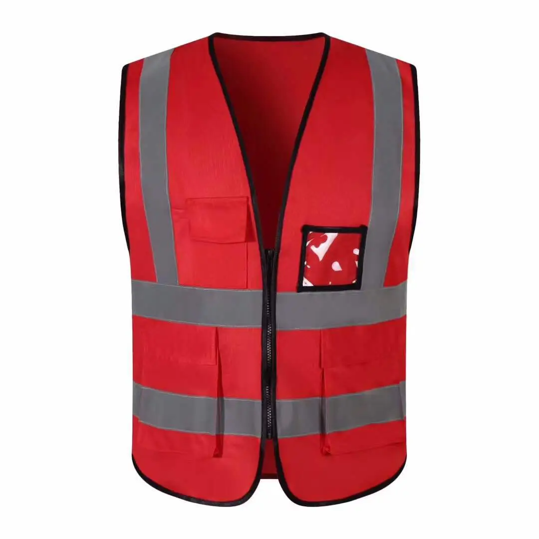 High Visibility Traffic Safety Vest Orange - Image 2