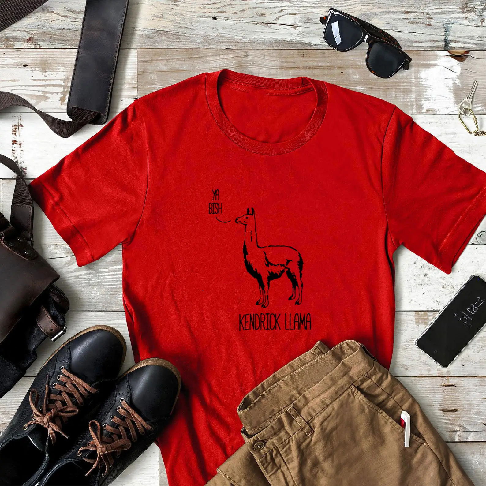 Kendrick Llama Graphic T-Shirt Black Short Sleeve - Image 5