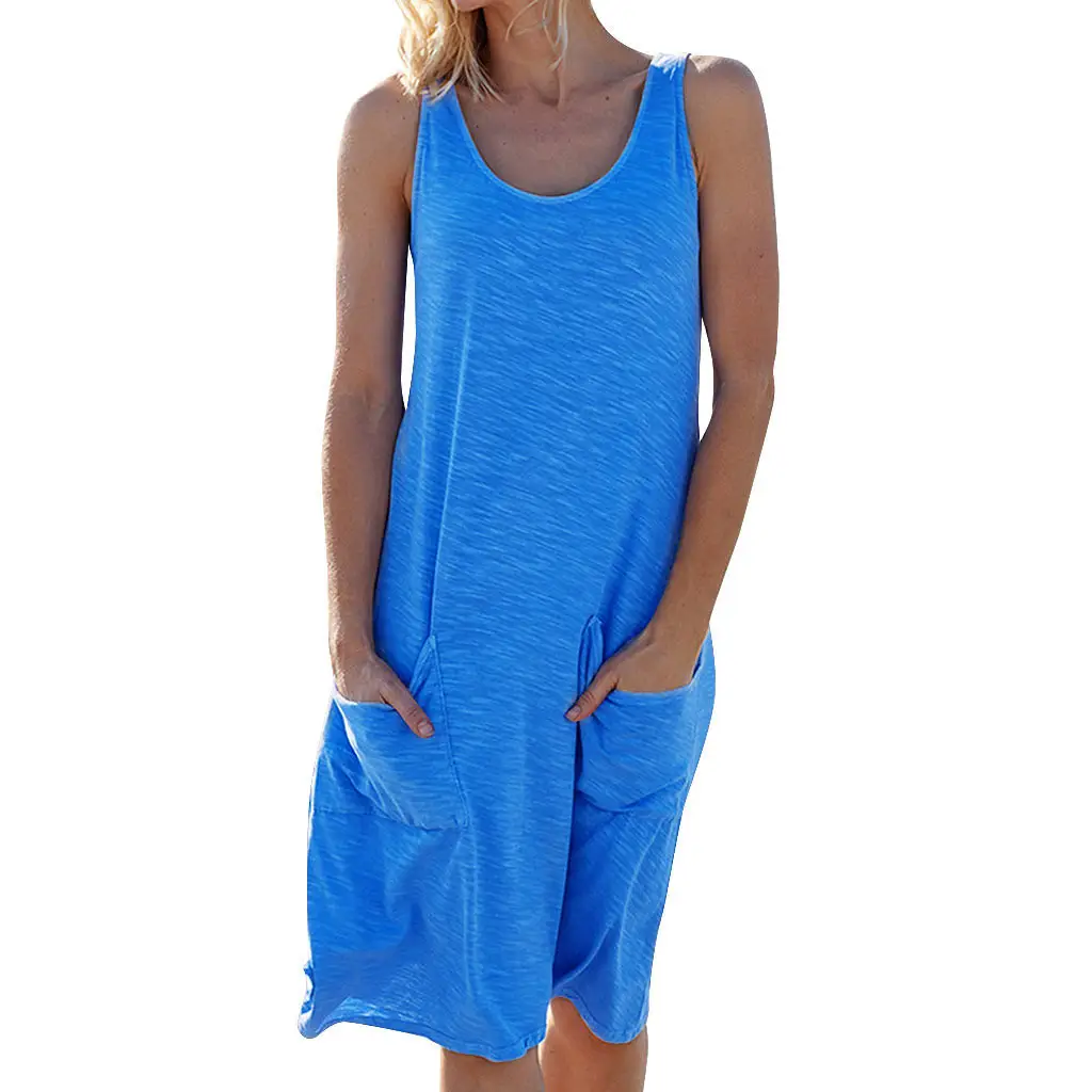 Women Summer Sleeveless Beach Vest Black Mid Length - Image 14