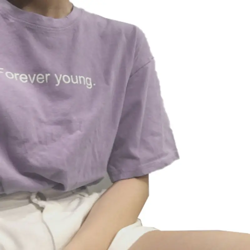 Women Purple Printed T-Shirt Summer Wear Loose Fit - Image 13