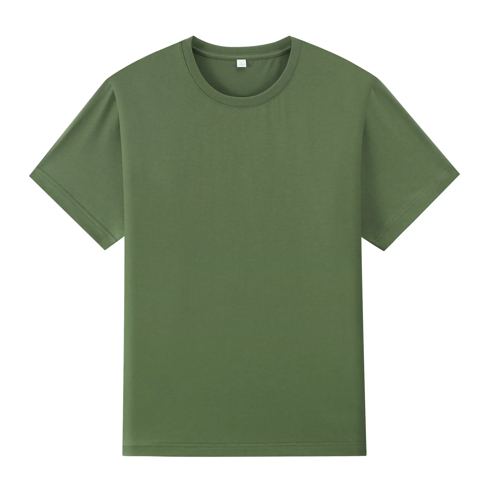 Men Olive Green Cotton T-Shirt Set Summer Casual - Image 14