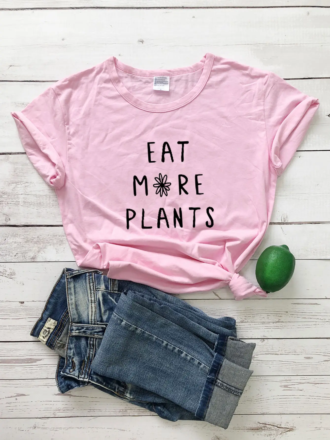 Eat More Plants T-Shirt Black Short Sleeve - Image 6