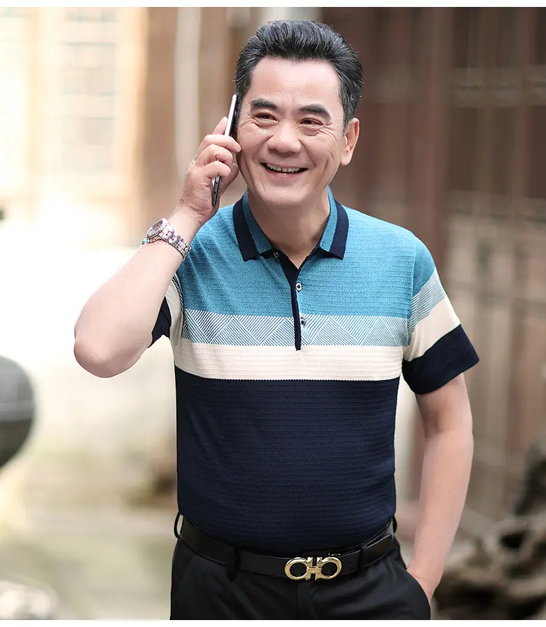 Dad's Ice Silk Polo Shirt Summer Middle-aged Men — feature 10