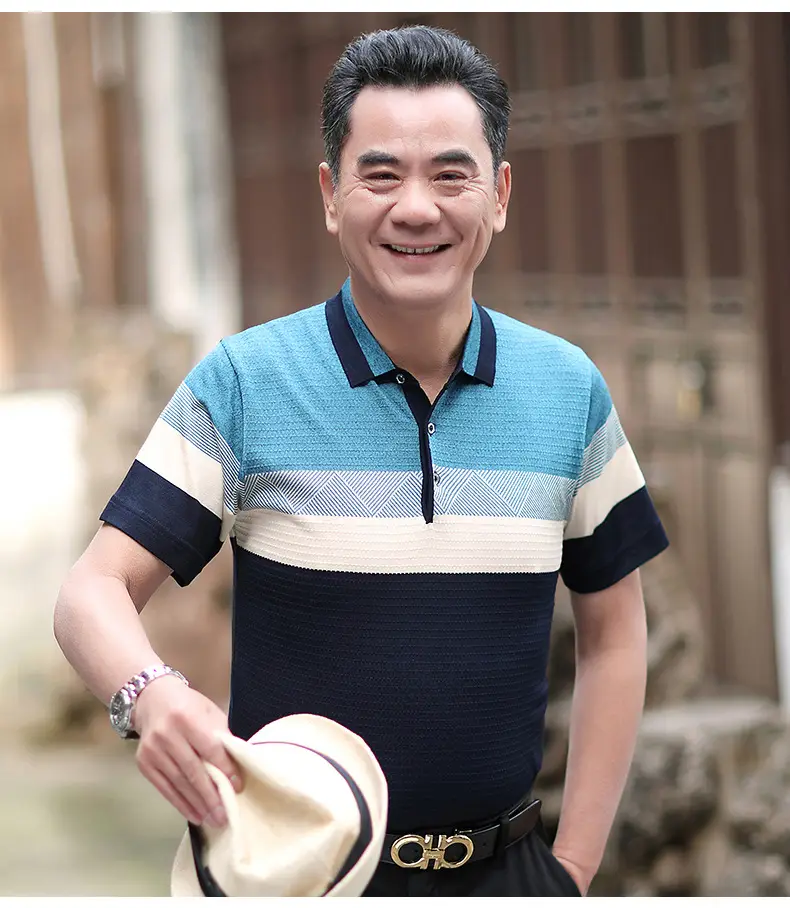Dad's Ice Silk Polo Shirt Summer Middle-aged Men — feature 11