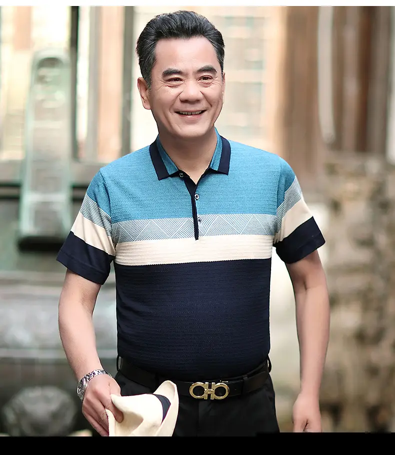 Dad's Ice Silk Polo Shirt Summer Middle-aged Men — feature 13