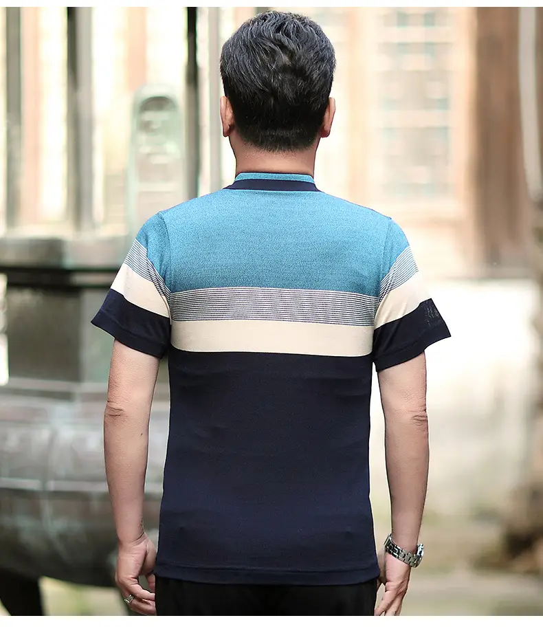 Dad's Ice Silk Polo Shirt Summer Middle-aged Men — feature 14