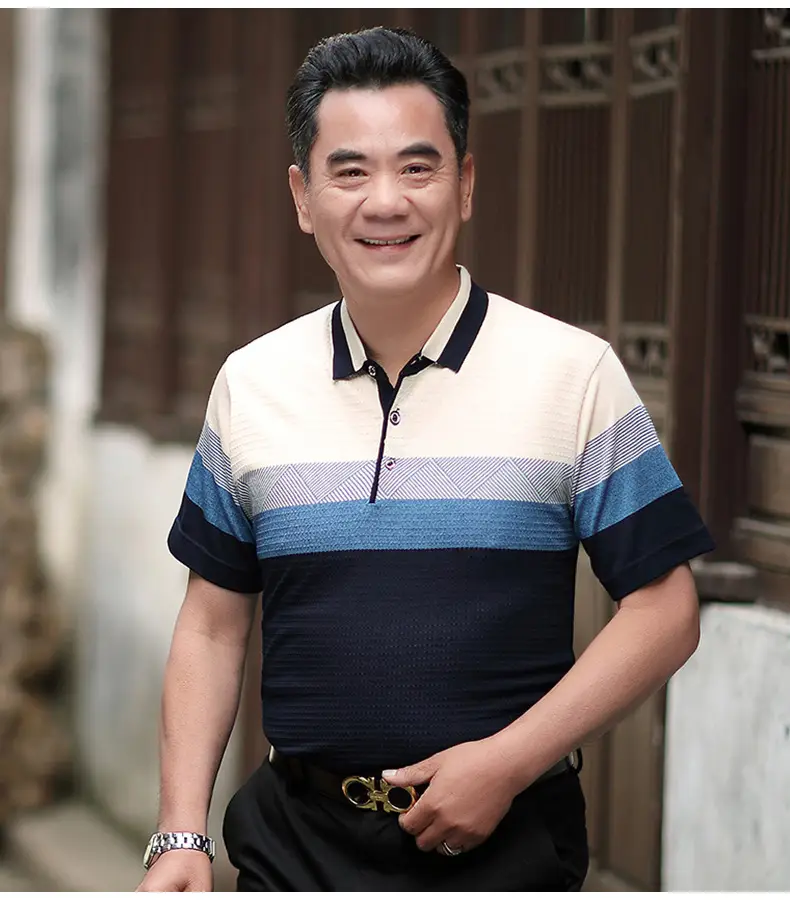 Dad's Ice Silk Polo Shirt Summer Middle-aged Men — feature 8