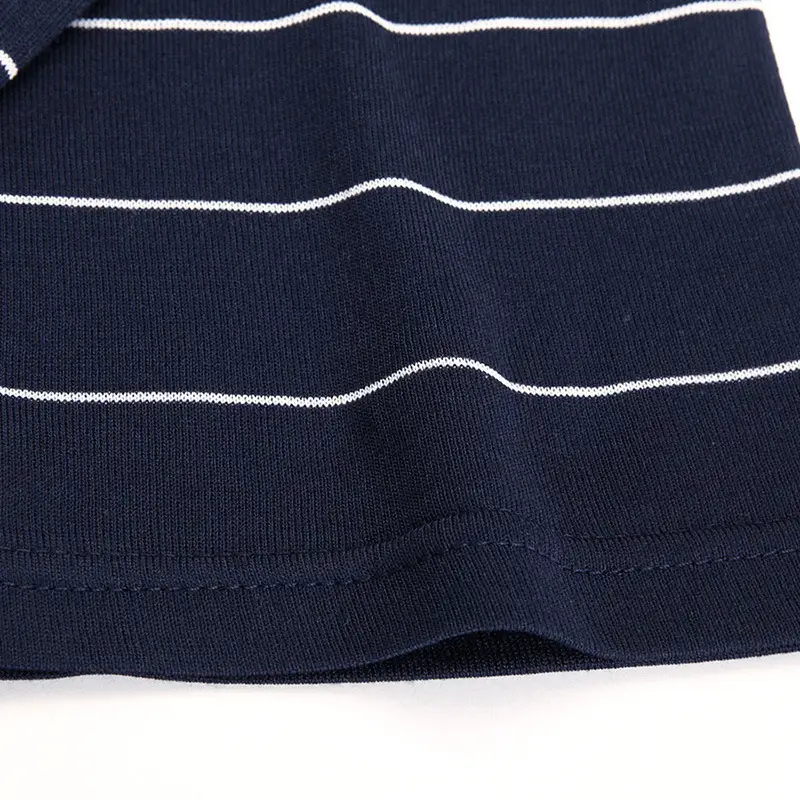 Dad's Blue Striped Polo T-Shirt Summer Middle-aged Men - Image 8