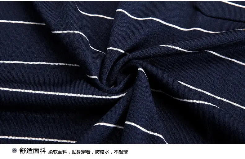 Dad's Blue Striped Polo T-Shirt Summer Middle-aged Men — feature 24
