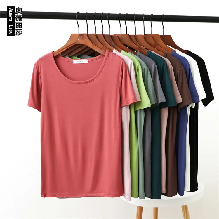 Pink Loose Sleeve T-Shirt Round Neck Summer - Image 12