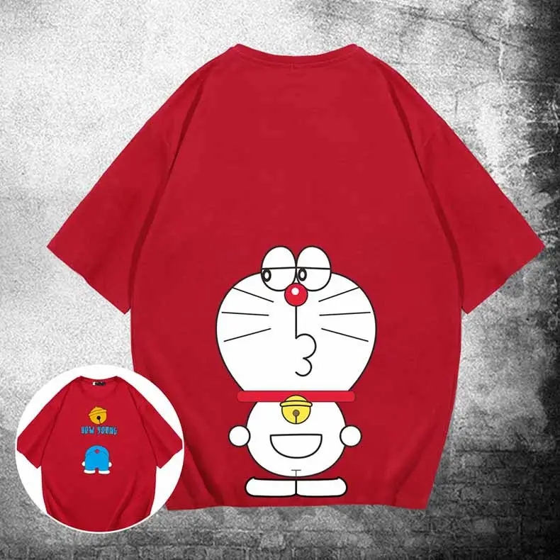 Doraemon Printed Cotton T-Shirt White Loose Fit - Image 10