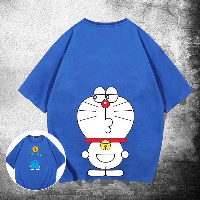 Doraemon Printed Cotton T-Shirt White Loose Fit - Image 11