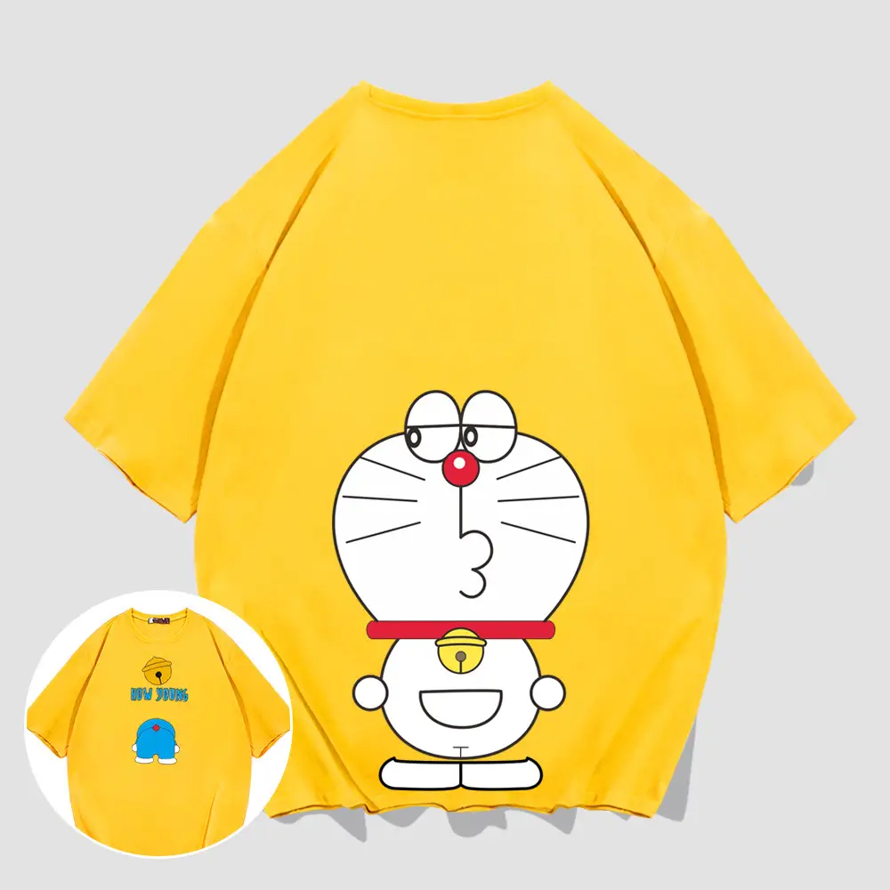 Doraemon Printed Cotton T-Shirt White Loose Fit - Image 3