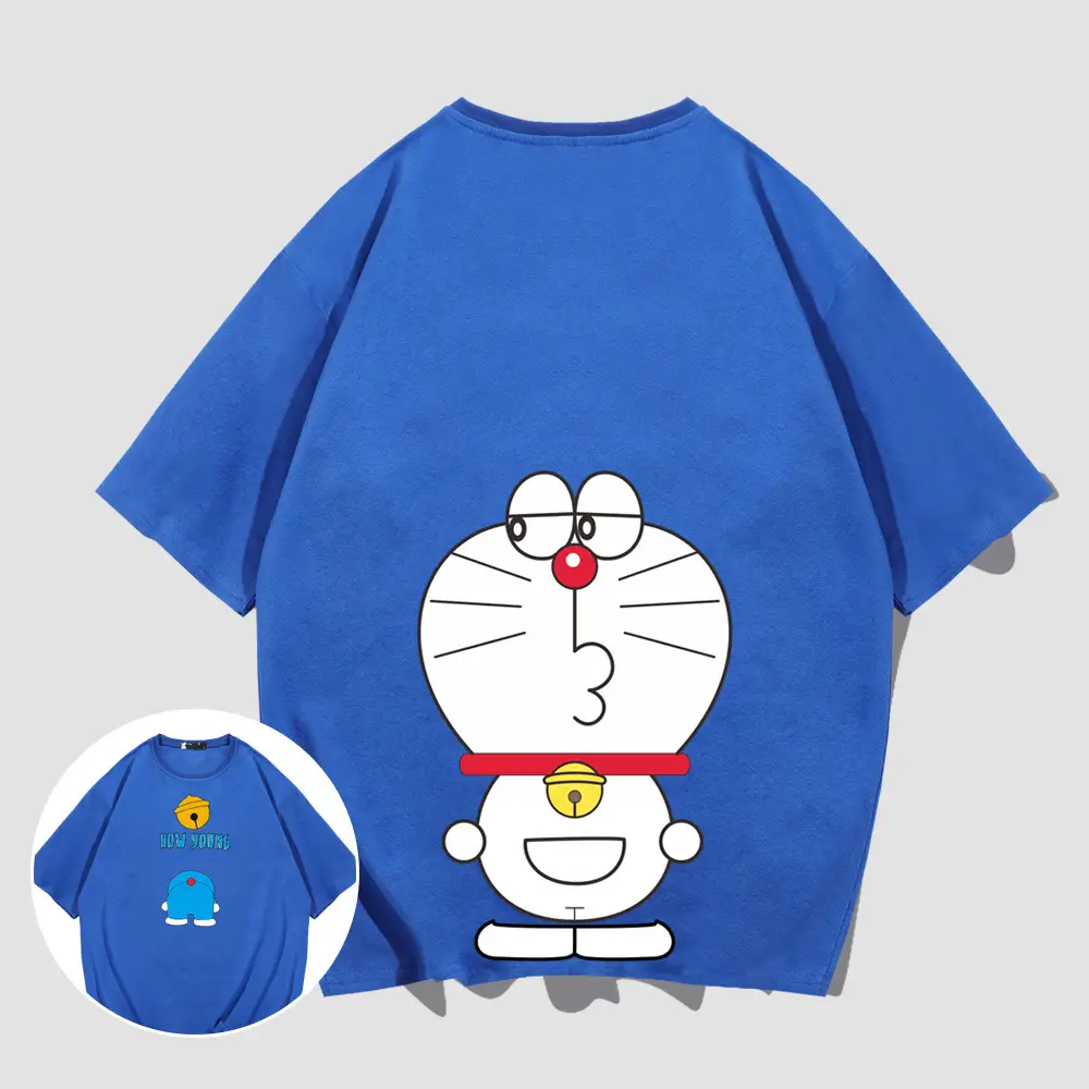Doraemon Printed Cotton T-Shirt White Loose Fit - Image 5
