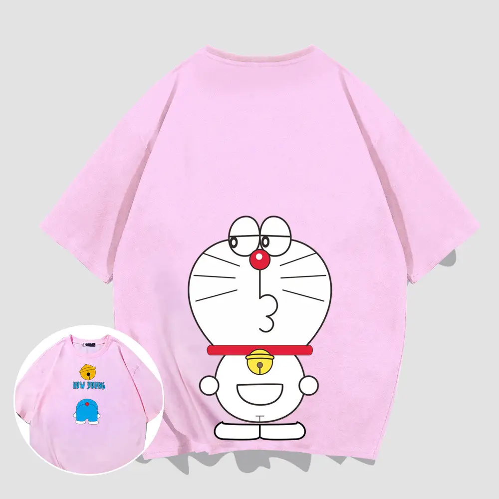 Doraemon Printed Cotton T-Shirt White Loose Fit - Image 6