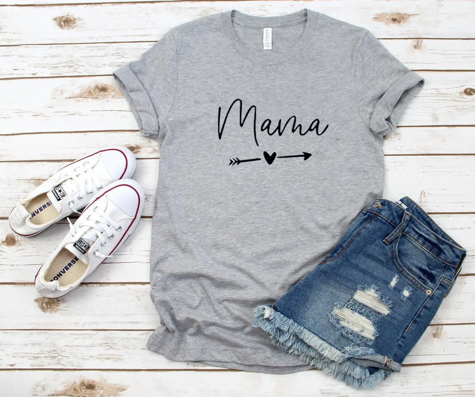 Mama Arrow Print Yellow T-Shirt for Women - Image 3