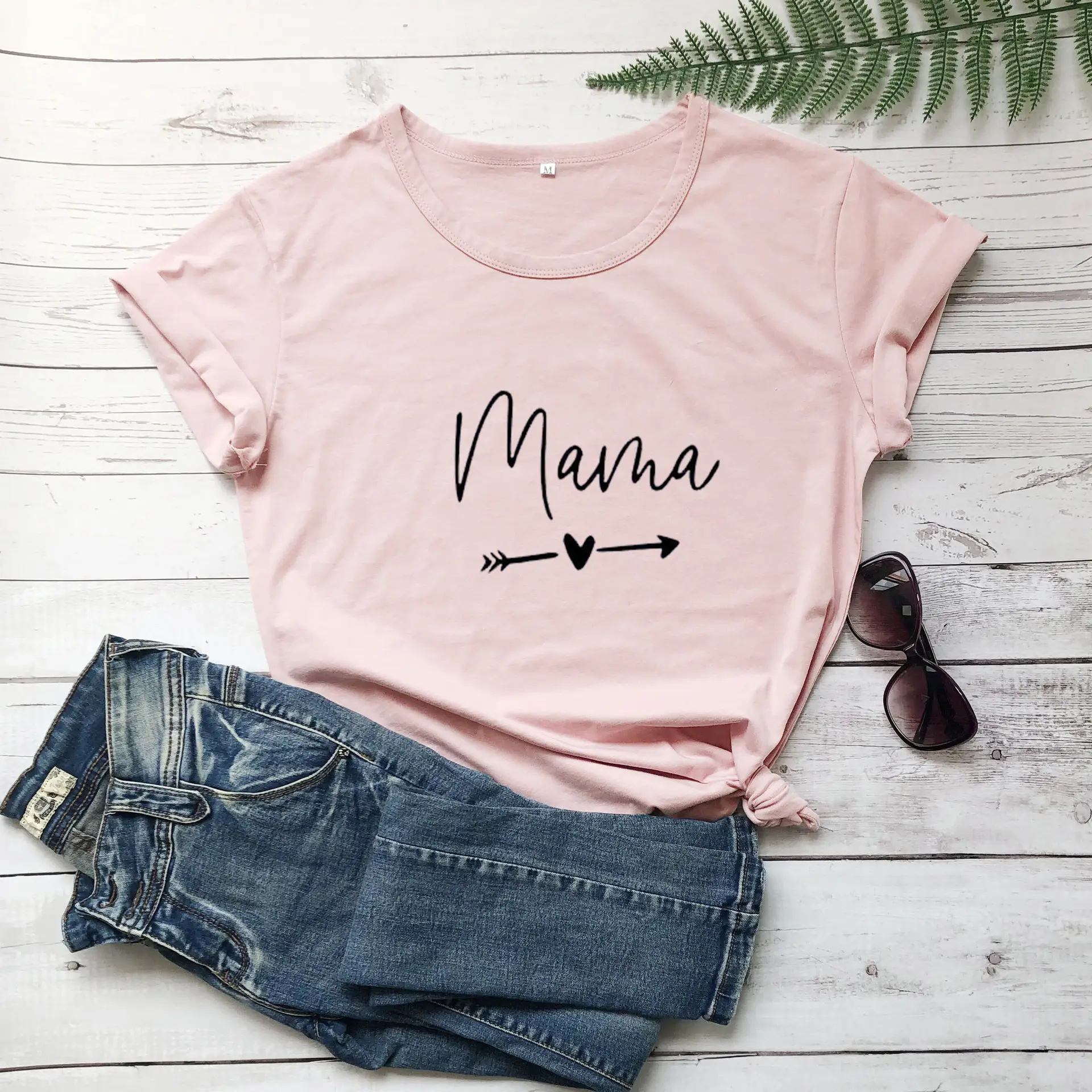 Mama Arrow Print Yellow T-Shirt for Women - Image 8