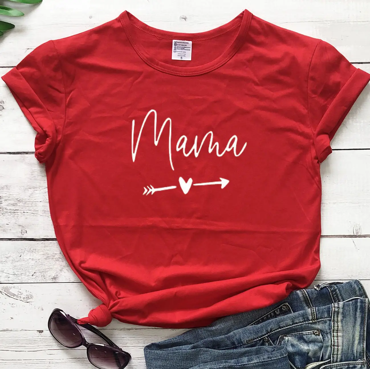 Mama Arrow Print Yellow T-Shirt for Women - Image 9
