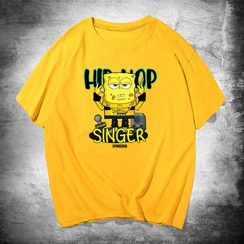 Sponge Baby T-Shirt Yellow Cartoon Short Sleeve Summer - Image 11