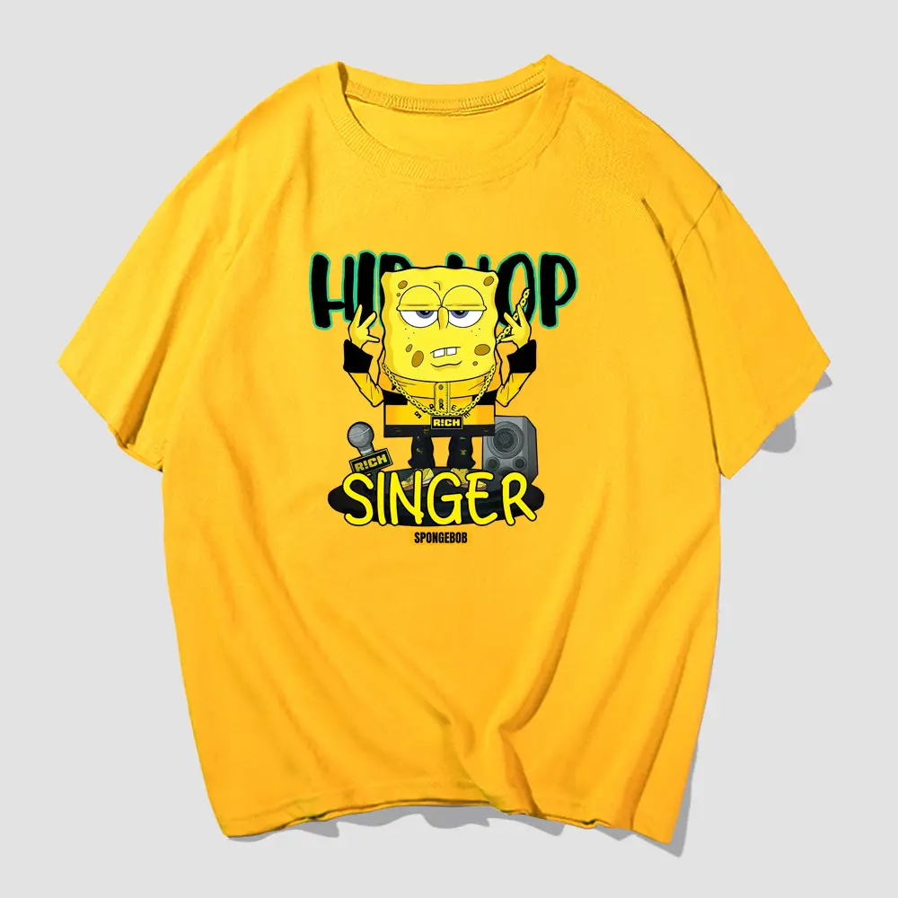 Sponge Baby T-Shirt Yellow Cartoon Short Sleeve Summer - Image 3