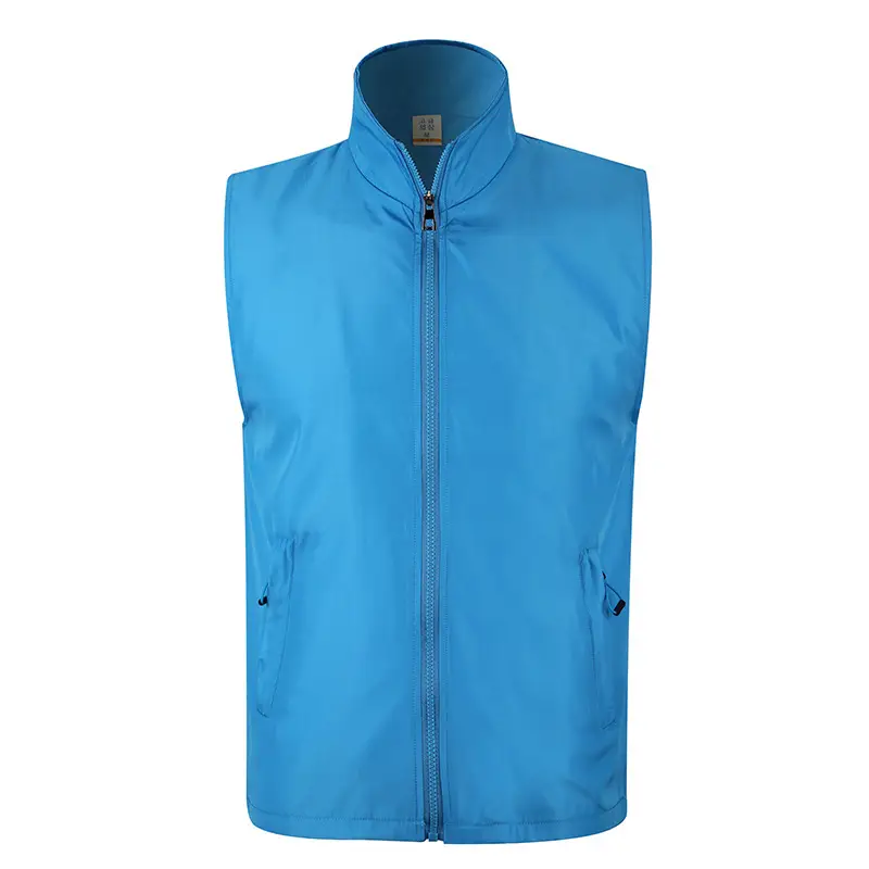 Blue Neoprene Sleeveless Vest with Zip Front - Image 13