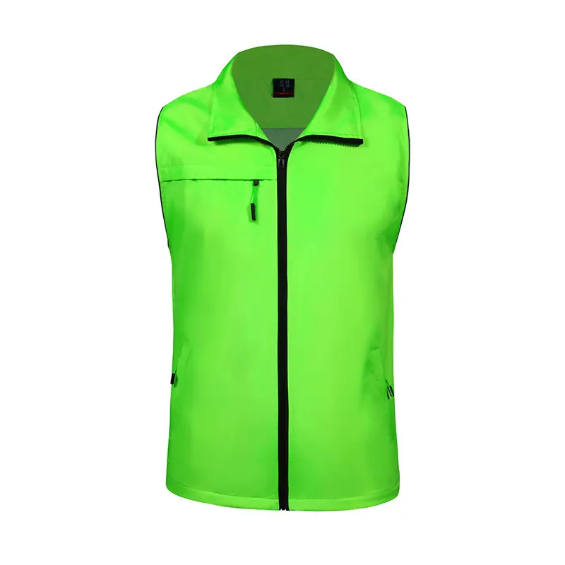 Blue Neoprene Sleeveless Vest with Zip Front - Image 3