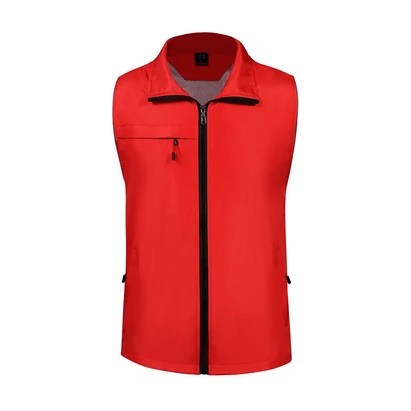 Blue Neoprene Sleeveless Vest with Zip Front - Image 4