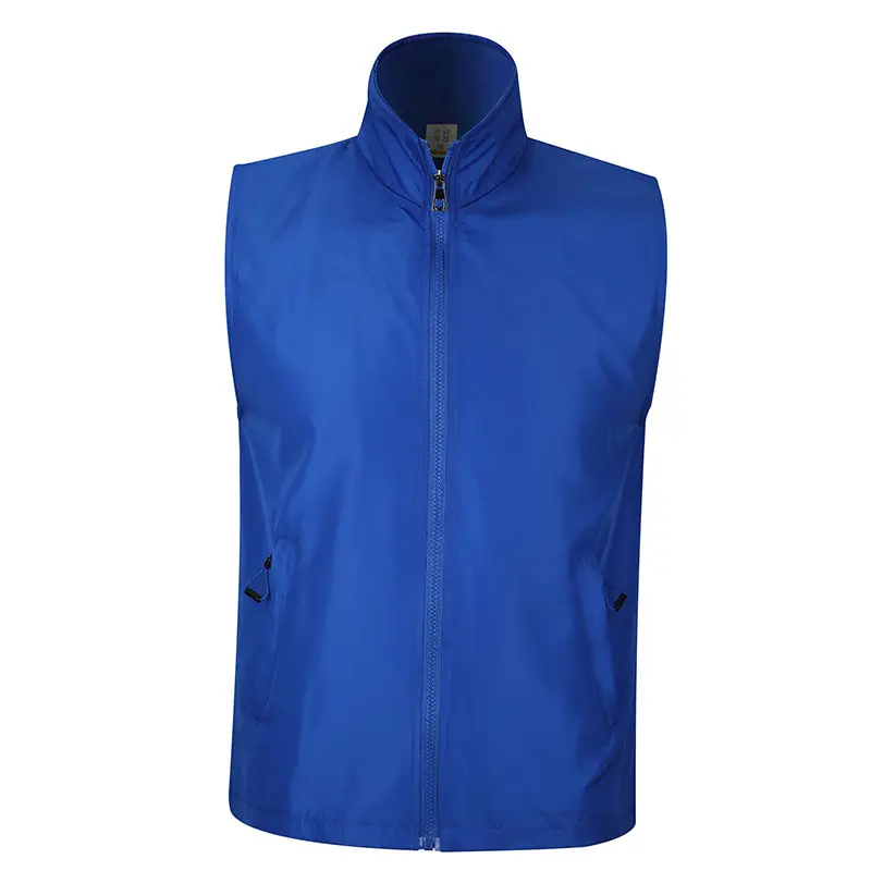 Blue Neoprene Sleeveless Vest with Zip Front - Image 8