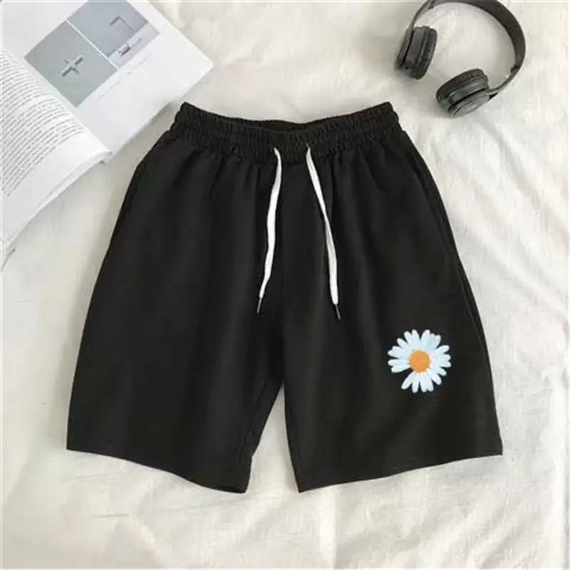 Green Daisy Print Casual Shorts for Men