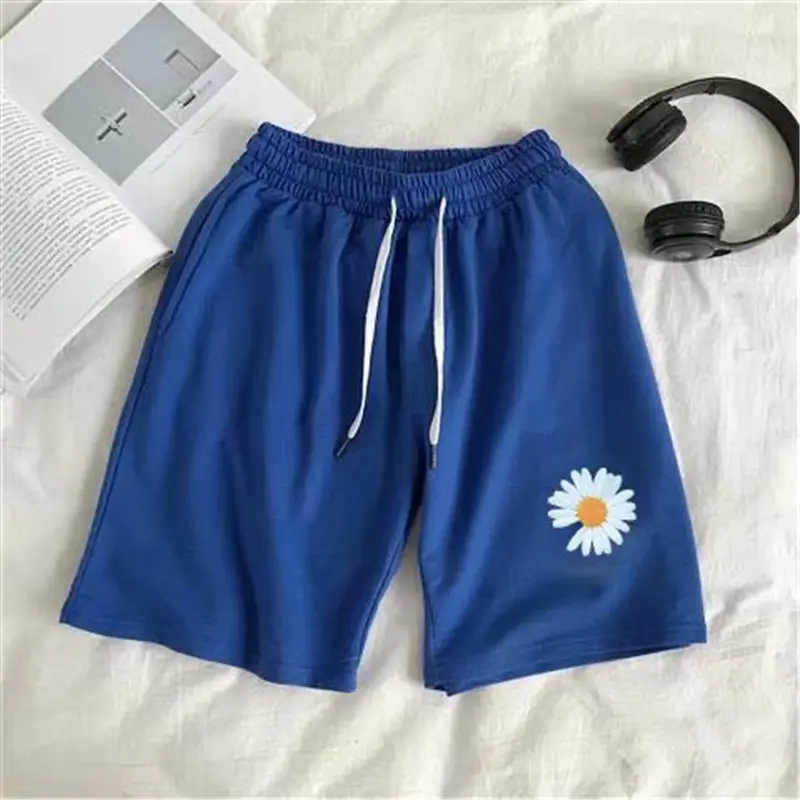 Green Daisy Print Casual Shorts for Men