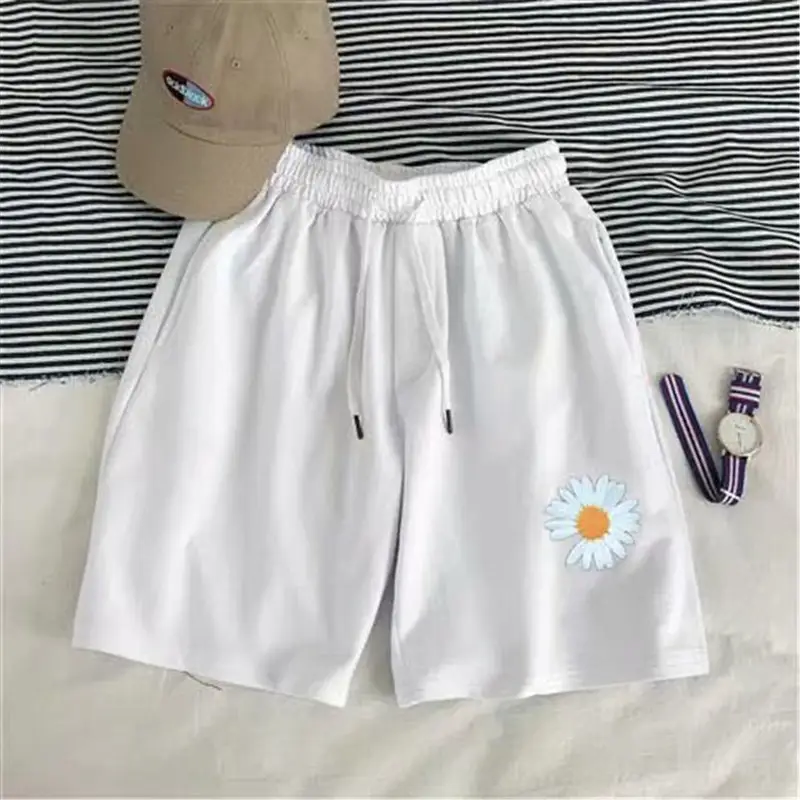 Green Daisy Print Casual Shorts for Men