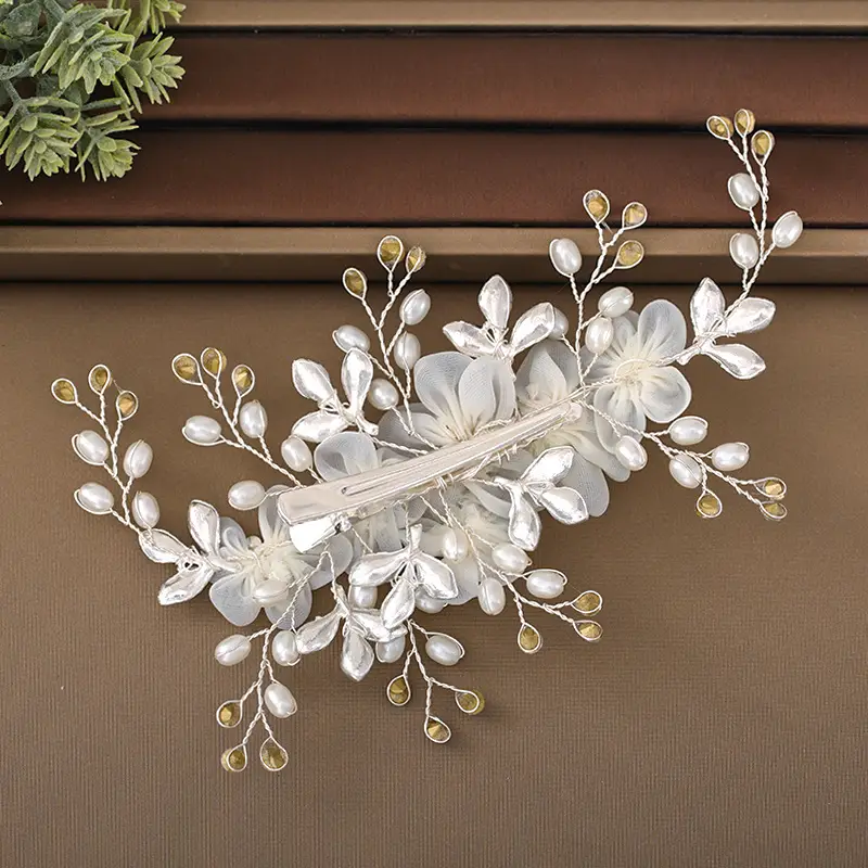 Korean Pearl Flower Hair Comb for Bride Wedding Hair Accessories - Image 2