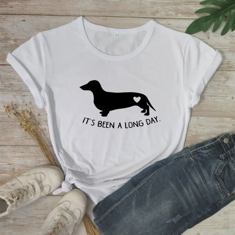 It's Been a Long Day Dog Print T-Shirt Green