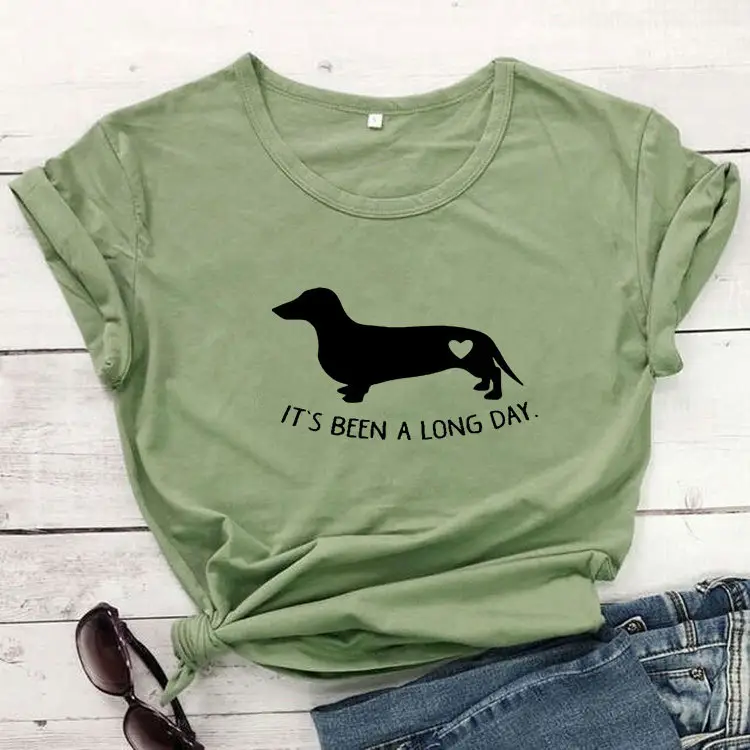 It's Been a Long Day Dog Print T-Shirt Green - Image 4