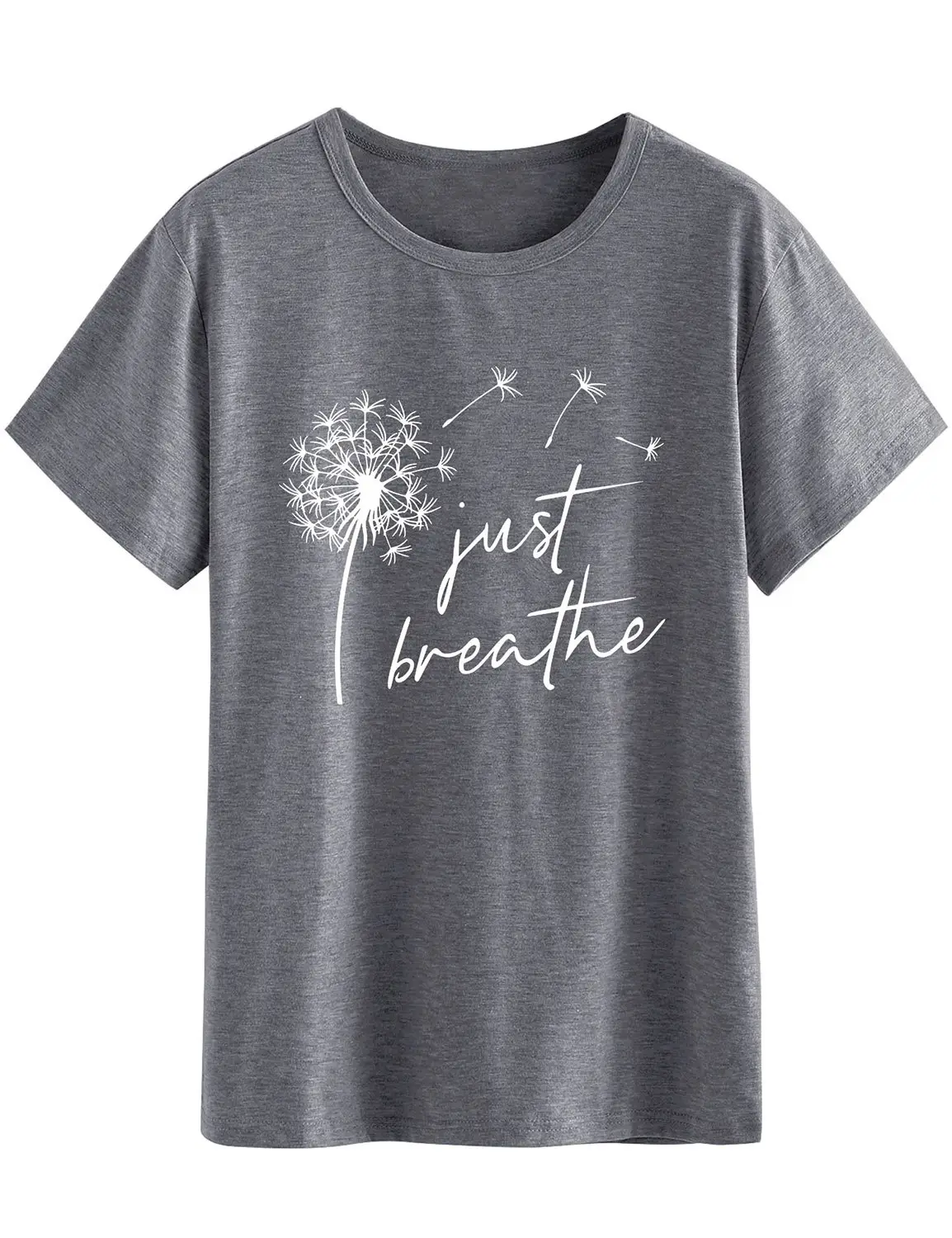 Just Breathe Dandelion Graphic T-Shirt Green - Image 3