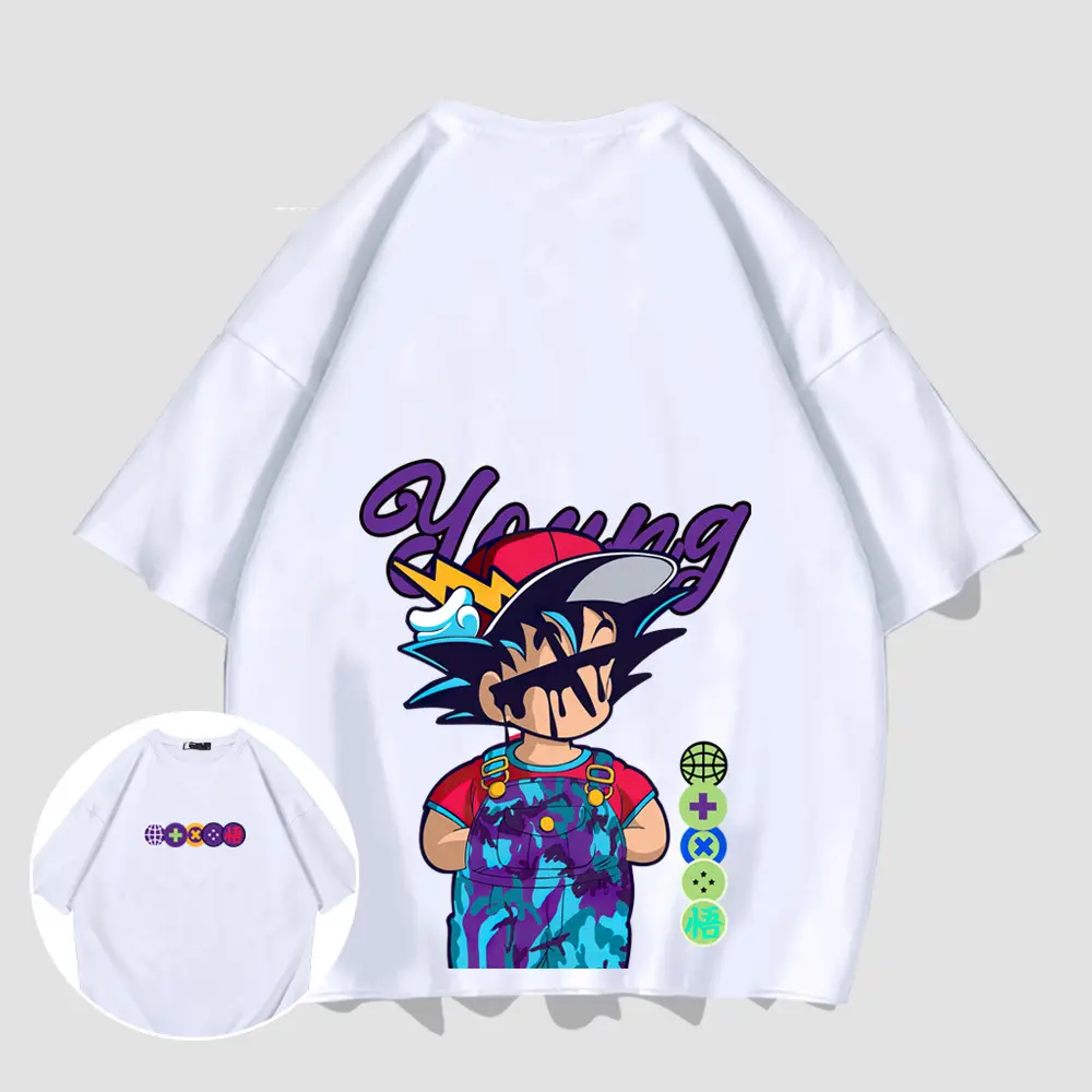 Men Women Short Sleeve Hip Hop T Shirt Black - Image 2
