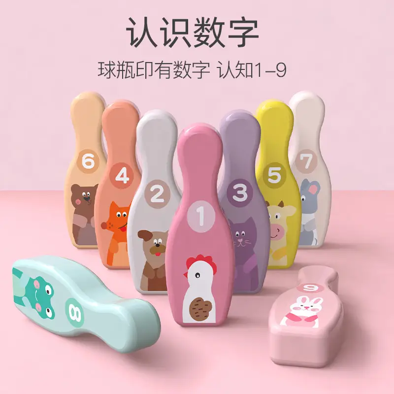 Kids Bowling Toy Set with Digital Animal Design