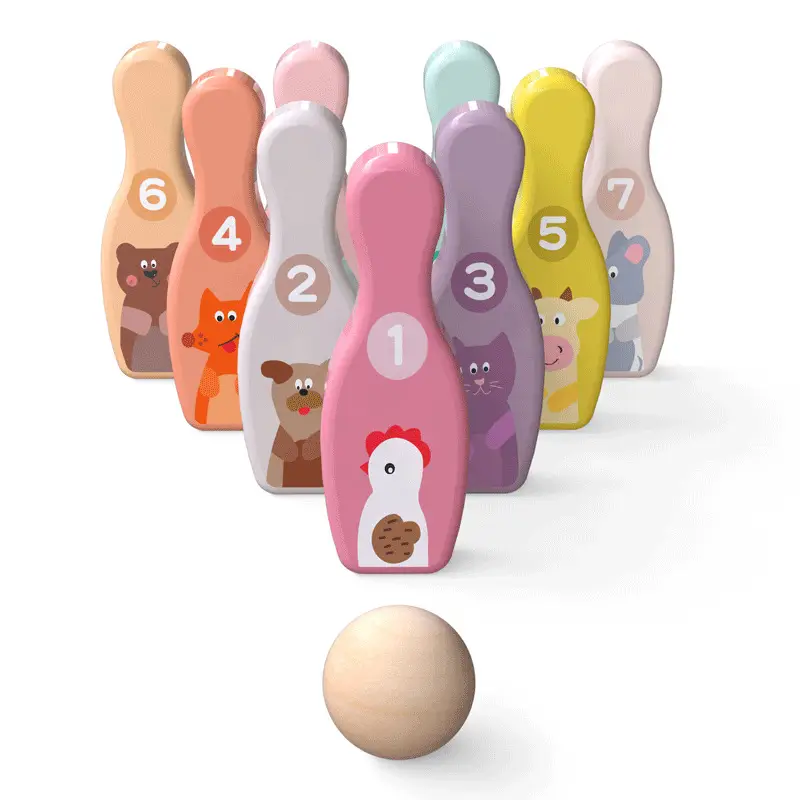 Kids Bowling Toy Set with Digital Animal Design