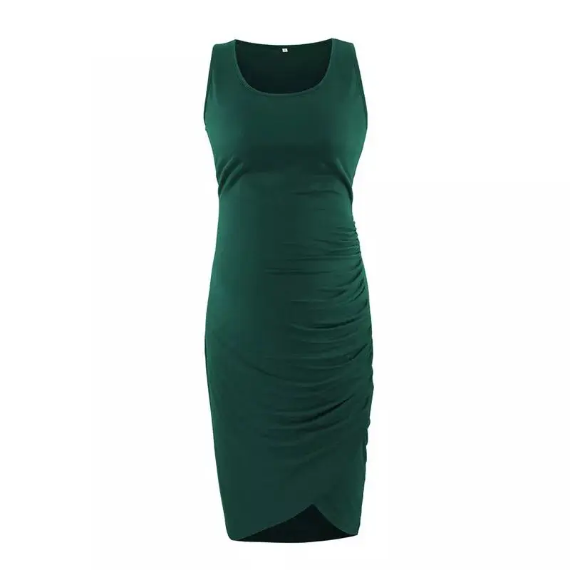 Black Sexy Crewneck Hip Irregular Wrap Dress — feature 9